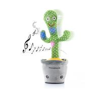 InnovaGoods® Cactus Bailarin, Cactus Bailarin Repeats Spanish, Cactus Plush Toy Dance, Repeat Your Voice and Record, Multicolored Lights and 120 Songs