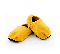 InnovaGoods casa microondas, calientan Tus pies de Forma rápida y cómoda, con diseño de Zapatillas y función calentable, Ideal para el Invierno. Mostaza Unisex Adulto, Talla única