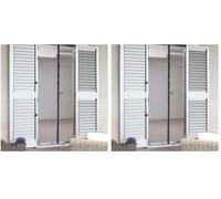 InnovaGoods Cortina Mosquitera | Mosquiteras de Ventana, Mosquitera Puerta, Malla Metalica, Cortinas para Puertas Exteriores, Negro, Blanco, Flores (Paquete de 2)
