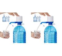 InnovaGoods Dispensador de Agua Universal, Dosificador Manual para Garrafas, Botellones, Barriles, Compatible para Botellas de 1,5/2/5/6/8/10 y 12L, con Adaptador de 38 y 48mm antigoteo. Blanco-Azul
