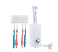 InnovaGoods® Dispensador de pasta dental con soporte para cepillos Diseeth, ahorra pasta de dientes y mantiene tus cepillos ordenados, diseño compacto, ideal para el baño