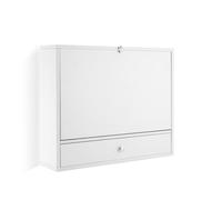 InnovaGoods - Escritorio Plegable de Pared con Cajón y Estantes, Versátil y Ahorro de Espacio, Fácil Montaje, Blanco, 60x50x15-50cm