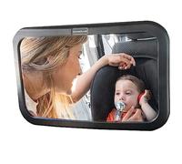 InnovaGoods® Espejo coche bebe panorámico con Rotación 360º, Espejo coche bebe asiento trasero Visión amplia, accesorios coche espejos XL para silla bebe asiento trasero apto para todos los coches.