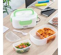 InnovaGoods® Fiambrera Eléctrica Ofunch, 1.05 L de Capacidad, Práctica y Versátil, 2 Compartimentos con Cierre Hermético, Cuchara Incluida, 40 W de Potencia, Ideal para Calentar Comida en la Oficina