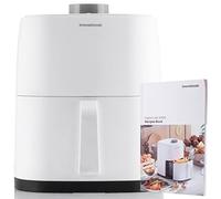 InnovaGoods® Freidora de aire sin Aceite 2L, 1200W con +100 recetas en Español, cesta antiadherente, temporizador y flujo de aire 360°, para 2 personas Color Blanco