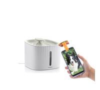 InnovaGoods® Fuente para mascotas, agua fresca, continua y silenciosa, Incluye Clip de selfies para mascotas, Compatible con Smartphones y Cámaras. Fuente con diseño Moderno. Ideal para Perros y Gatos