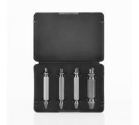 InnovaGoods – Juego de 4 brocas para extraer tornillos dañados, acero templado 60 HRC, 4–24 mm