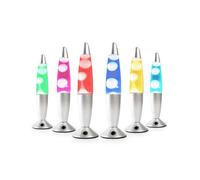 InnovaGoods® Lampara de Lava 25 W, Lámpara de Lava Relajante, Lamparas de mesita de noche, Funciona con una bombilla 7 colores, 3 LED RGB (1,5 W), ideal para habitación, Salón, Sala de estar.