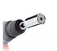 InnovaGoods - Llave de Vaso Universal Multifunción, Accesorios Uniscrew, Diseño Innovador, Adaptable 7-19 mm, Incluye Extensor y Codo 105º, Metal, Negro