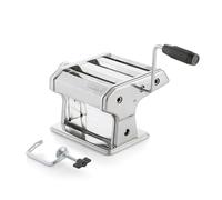 InnovaGoods - Máquina de pasta fresca, Manual con 3 rodillos para espaguetis, tagliatelle, lasaña, grosor de pasta ajustable, Incluye recetas, metal, gris, tamaño mediano