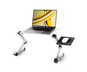 InnovaGoods® Mesa Plegable Auxiliar OMNIBLE Multiposición para ordenador portatil, Mesa con bandeja para raton. 49x53x26cm de aluminio