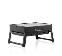 InnovaGoods® Mini Barbacoa Portátil de Carbón BEARBQ, Plegable, Ideal para Camping y Sobremesa, Fácil de Usar y Limpiar, Para 2 Comensales, Negro.