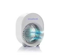 InnovaGoods - Mini Humidificador LED Koolizer, Climatizador Portátil y Purificador de Aire, 3 Velocidades, Diseño Silencioso, Ultrasonidos, Luz LED Multicolor, Blanco, ABS