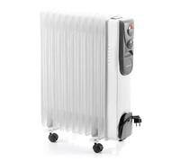InnovaGoods® radiador electrico bajo consumo de aceite, termostato regulable, proteccion sobrecalentamiento, ruedas giratorias 360º, (blanco, 11 Módulos)