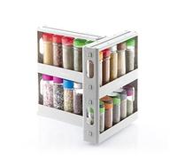 InnovaGoods - Organizador de Especias Deslizante y Pivotante Rispick, Capacidad para 20 Botes, Diseño Ergonómico, Multiusos y Adaptable, Estantes Deslizantes con Rotación 90°, 1 Unidad, Polipropileno