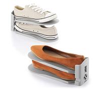 InnovaGoods - Organizador de Zapatos Regulable Sholzzer, 6 Unidades, Adaptable a Todo Tipo de Calzado, Ahorro de Espacio, Montaje Sencillo, Gris, Estandar