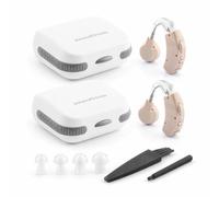 InnovaGoods - Pack de Amplificadores de Sonido Retroauricular (2 Unidades), Clase IIA, Ergonómico, Ajustable, Volumen Regulable, Botón on/off, Adaptadores, Cepillo de Limpieza y Estuche de Transporte