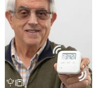 InnovaGoods - Pastillero Inteligente Electrónico Pilly, Alarma Sonora y Vibración, Programable 5 Alarmas Diarias, 4 Compartimentos, Blanco, 6,5 x 2 x 6,5 cm, ABS