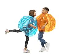 InnovaGoods® Pelota de Burbuja Hinchable BUMPOY, Bola Hinchable Pelota Humana colisión, Bola de Parachoques Inflable Azul y Naranja, Juguetes para niños, Aire Libre (2 Unidades)