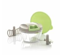 InnovaGoods® Picadora Manual de Verduras y Frutas con Cuerda, trituradora de alimentos de 400 ml, picador de verduras con cuchillas curvadas, Accesorio Mezclador, Tapa Extra. Picadora uso seguro.