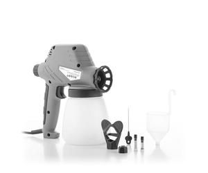 InnovaGoods - Pistola para Pintar Eléctrica Spraint, Depósito 800 ml, Flujo 300 ml/min, Viscosidad 60 din/s, Boquilla 0.8 mm, Ideal para Bricolaje, Lacado y Barnizado, Blanco, Metal
