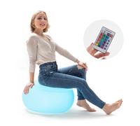 InnovaGoods Pulight asiento hinchable con luz LED multicolor 50x30 cm blanco
