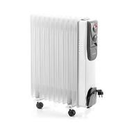 InnovaGoods® radiador electrico bajo consumo de aceite, termostato regulable, proteccion sobrecalentamiento, ruedas giratorias 360º, (blanco, 11 Módulos)