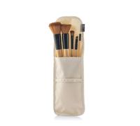 InnovaGoods - Set de 5 pinceles de maquillaje de madera con estuche de transporte, color blanco, ..