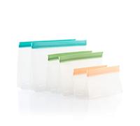 InnovaGoods® Set de bolsas reutilizables herméticas Zags, bolsas para almacenar alimentos, bolsas herméticas, diferentes tamaños, (6 piezas).