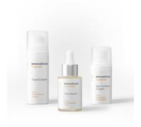 InnovaGoods® Set de cuidado facial con Arroz, x1 sérum facial, x1 contorno de ojos, x1 crema facial hidratante mejora la elasticidad de la piel Ilumina, nutre y rejuvenece todo tipo de piel