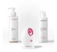 InnovaGoods® Set de cuidado facial de Kambucha, x1 sauna facial eléctrica, Nano-vaporizador, x1 gel limpiador desensibilizante e hidratante, x1 tónico, Astringente, protege y purifica todas las pieles