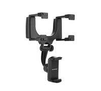 InnovaGoods® Soporte de Smartphone para Espejo retrovisor, Soporte movil Coche sujeta tu móvil de Forma Segura y Estable, Accesorios Coche con diseño ergonómico y fácil de Instalar.