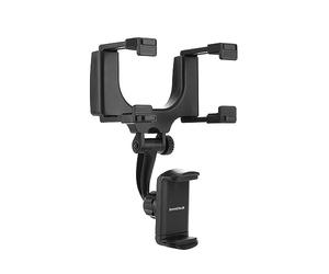InnovaGoods® Soporte de Smartphone para Espejo retrovisor, Soporte movil Coche sujeta tu móvil de Forma Segura y Estable, Accesorios Coche con diseño ergonómico y fácil de Instalar.