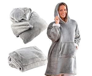 InnovaGoods® Sudaderas mujer con capuchas, sudadera oversized con forro polar Swug, caliente, suave y comoda, batamanta diseño de sudadera con capucha y forro polar. Talla Única.