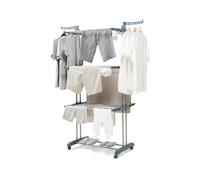 InnovaGoods® Tendedero Vertical Plegable, 3 Niveles con 24 Barras, 36 Ganchos Adicionales, Hasta 40 kg, con Ruedas Giratorias 360º y Bloqueo, Interior/Exterior, Resistente, compacto fácil de almacenar