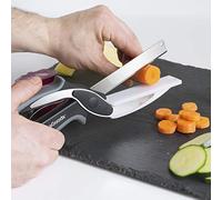 InnovaGoods® Tijera Cuchillo 2 en 1, Cortador de Verdura, Cuchillos Cocina, Tijeras Cocina, Juegos de Cuchillos de Cocina, Utensilios de Cocina, Cuchillo Tijera con Mini Tabla de Cortar Integrada
