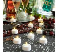 InnovaGoods® Velas 12 Unidades, Velas led efecto llama, set de velas de Luz cálida, No se calienta ni quema, Larga duración (70-75 h), Botón on/off. Ideal para regalar, decoración mesa. Color Blanco.