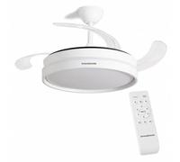 InnovaGoods® Ventilador de Techo con Aspas Retráctiles y Luz LED 72 W, 6 Velocidades, Temporizador, 3 Tipos de Luz, Mando a Distancia, Ø49-104 cm, Silencioso, Función Verano-Invierno. Blanco