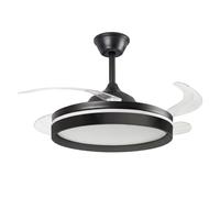 Ventilador de techo InnovaGoods con luz LED, 4 aspas retráctiles, 6 velocidades y mando a distancia