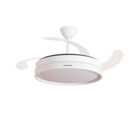 INNOVAGOODS Ventilador de Techo con Luz LED y Aspas Retráctiles Motor DC Silencioso 6 Velocidades Blanco