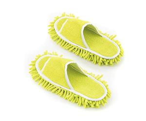 InnovaGoods Zapatillas Mopa, Verde, Suelas mopa con velcro (extraíbles y lavables), Talla Única.
