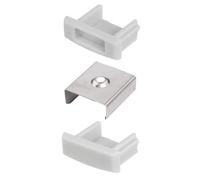 INNOVATE 15 pinzas de montaje - 10 tapas finales de las cuales 5 x con pasacables gris abrazadera de sujeción para perfil de aluminio LED rieles aluminio canal material de montaje para perfiles de