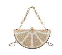 Innovation - Bolso orientado a la fruta, entonación de cristal brillante, plan ergonómico, planificador de sustancias de poliéster fino, agarre de noche moldeado único, Gold, One Size