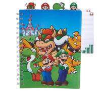 Innovative Designs Super Mario Bros - Cuaderno con pestañas, encuadernado en espiral, 96 páginas a rayas, 8 x 7 pulgadas