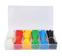 Innovative Locking Nylon Cable Ties 900pcs | 2x100mm Multi - Color Zip Ties for Home/Office/Workshop | Reusable & Heavy Duty Wire Organizer with Portable Storage Box