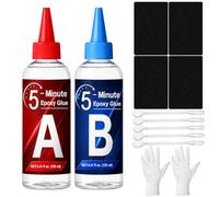 INNOVAYOU 5 Minutos Pegamento Epoxi 250ml, Transparente Alta Resistencia Tenacidad y Durabilidad, Epoxi 2 Componentes Para la Restauración de Azulejos, Metales, Cerámica, Plásticos, Madera