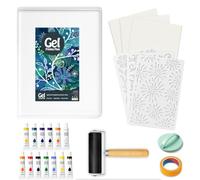 INNOVAYOU 8 * 10inch Gel Plate Kit, Set con Sello de Gel, Rodillo de Goma, Acuarelas, Plantillas, Papel de Impresión, Rodillos y Barras, Ideal Para Hacer Tarjetas, Scrapbooking y Diarios