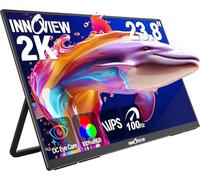 InnoView Monitor portátil grande de 23.8 pulgadas 2K 100Hz ∆E < 2 100% sRGB Fast IPS portátil Gaming Monitor QHD con soporte ajustable de 180° USB-C HDMI para PS5/4 Desktop MacBook Switch Xbox