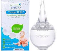 Innovo Bombilla de silicona de grado hospitalario para bebé, aspirador nasal y jeringa para oídos, ventosa de moco y succión de moco, no tóxica para la oreja, lavable y reutilizable B370NUSM3 ,