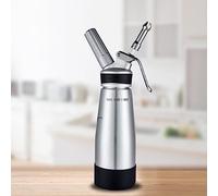 InnovTec 500 ml sifón de Cocina espumas Acero Inoxidable extraíble sifon de Nata Aluminio con 3 boquillas Acero Inoxidable y 1 Cepillo, dispensador de Crema para